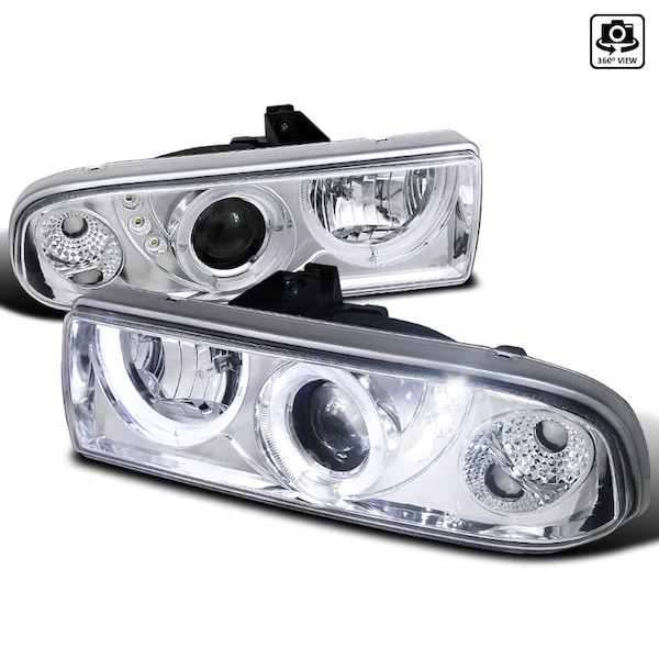 Spec-D Tuning 98-04 Chevrolet S10 Projector Headlight Chrome Housing LHP-S1098-RS - main